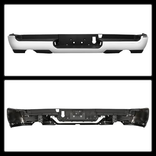 PENSUN Steel Rear Step Bumper Assembly Fit for 2019-2024 Dodge RAM 1500,Chrome Back Bumper For 2019 2020 2021 2023 2024 Ram 1500,Ram 1500 rear bumper W/Dual Exhaust (Without PDC Holes)