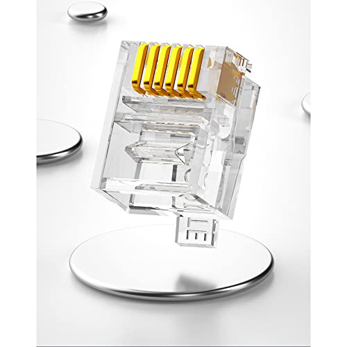 VIVOCH 100 Pcs RJ11 RJ12 6P6C Telephone Connectors, RJ11 RJ12 6P6C Telephone Modular Plugs - Image 3