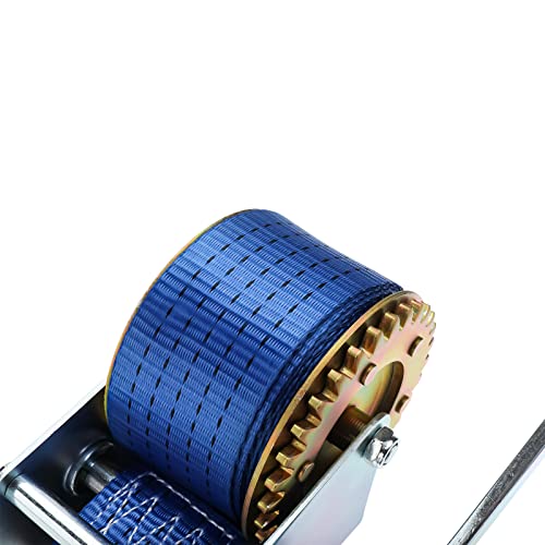 BTSHUB 600lbs/272kg Hand Winch, Heavy Duty Hand Crank Gear Winch, Polyester Strap with Hook, for ATV Boat Trailer Marine - Image 6