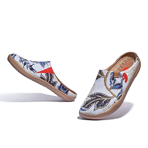 Image of UIN Slipper Woman Travel Art Painted Shoes Wide Toe Casual Home Slip On Mules Malaga
