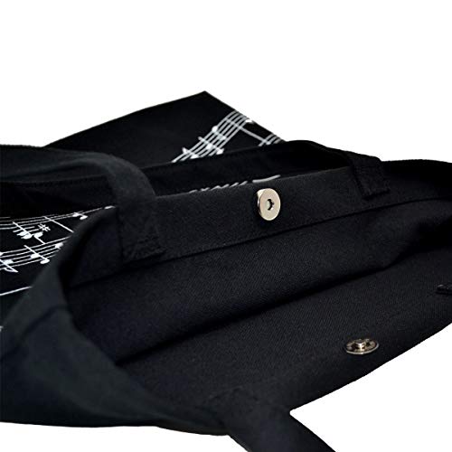COCOMK Reusable Grocery Bags,Music bag（Musical Notation Tote Bag） - Thumbnail 2