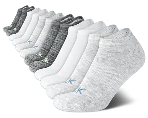 Image of Calvin Klein Womens No Show Socks - 12 Pack Breathable Lightweight Athletic Low Cut Running Socks for Women