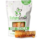 Nature Gnaws Beef Trachea Chews for Dogs 6' (6 Count) - Long Lasting Natural Crunchy Dog Chew Bones - Rawhide Free
