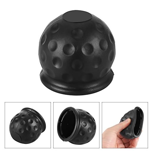Tioodre Barra de remolque Cubierta de bola Tapa Remolque Enganche Receptor 50 mm Remolque Cubierta de bola de goma negra Cubierta (1pcs)