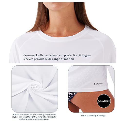 Naviskin Women's Upf 50+ Sun Protection Long Sleeve Shirts Rash Guard Shirts Quick Dry Lightweight Hiking Shirts White Size Xl #TOP4