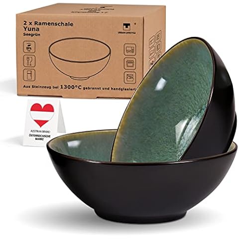 Ramen Schüssel aus Keramik 20cm Suppenschale Salatschüssel Pho Suppe Schüssel Bowl Nudeln Schüssel Müslischalen A-B Ware eventuell mit kleinen Glasurfehlern Salatschüssel Nudel Schalen Cover