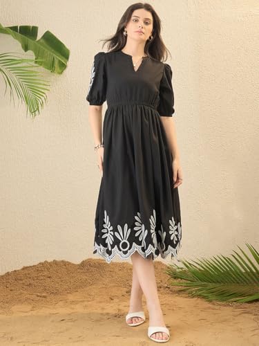 Image of JULEE Women's Rayon Embroidered Dress Butta Dress-BAC