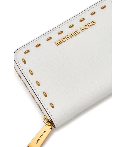 Image of MICHAEL Michael Kors Womens Jet Set Small Zip Around Card Case Optic White One Size One Size