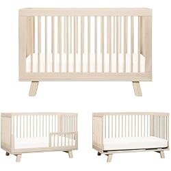 Babyletto Hudson 3-in-1 Convertible Baby Crib - GREENGUARD Gold Certified - Convertible Crib to Toddler Bed and Daybed - Baby Bed with 4 Adjustable Heights - Wooden Crib - Washed Natural | GREENGUARD Gold Certified Wooden Crib - Converts to Toddler Bed & Daybed - 4 Adjustable Mattress Heights - Easy to Assemble