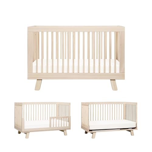 Babyletto Hudson 3-in-1 Convertible Baby Crib - GREENGUARD Gold Certified - Convertible Crib to Toddler Bed and Daybed - Baby Bed with 4 Adjustable Heights - Wooden Crib - Washed Natural by babyletto - Used condition - US$439.04