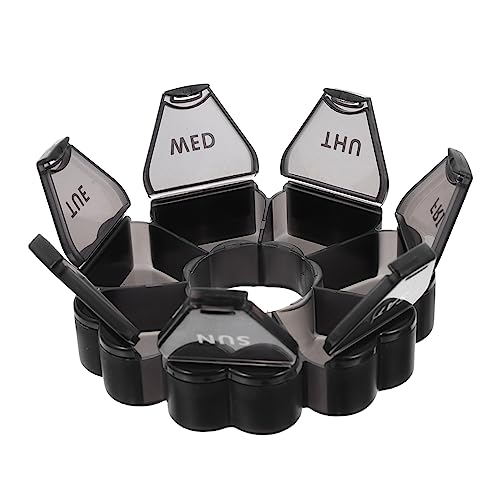 TOBBOMEY ポータブル 箱 週間 ケース 蓋付き 透明 旅行用収納ボックス 軽量