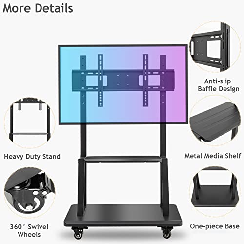 Soporte móvil de piso para TV 32-75 pulg ajustable miniatura 7