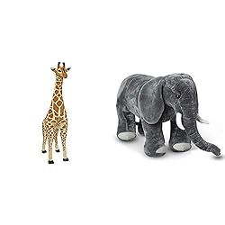 Melissa & Doug Giant Giraffe – Lifelike Stuffed Animal (Over 4 feet Tall) and Giant Elephant – Lifelike Stuffed Animal…