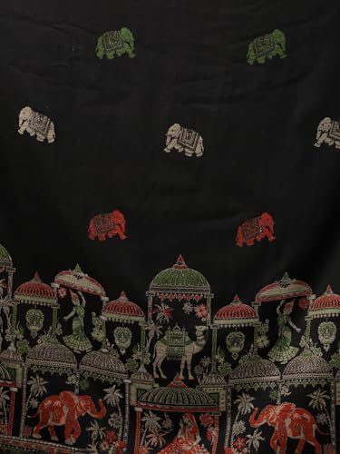 Image of tweedle Women's Ethnic Mahotsav Design Zari Shawl, Faux Wool Stole /Scarf for Ladies, Size - 40 x 80 inches