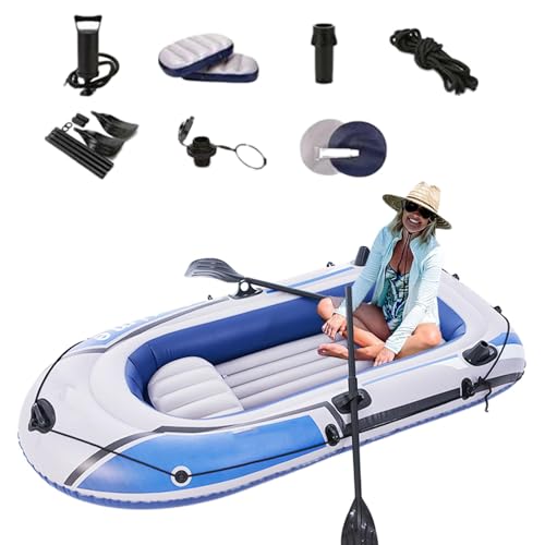 Eastuy balsa Inflable, Kayak Inflable,Bote de Aire con esclusas para remos y Bomba de Aire Manual - Kayak para Pescadores de Alta Resistencia, balsa de Pesca Inflable antifugas para Pesca recreativa,