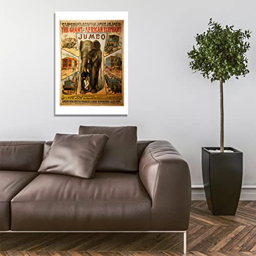 Affiche éléphant de cirque Spiffing Prints, poster encadré M semi-brillant