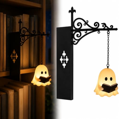 Bookshelf Lamp, Hidden Mini Library Lantern (Ghost)