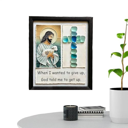 Image de Jésus priant en verre de mer déco chrétienne maison et église - 6