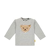 Steiff Baby-Mädchen mit süßer Teddybärapplikation T-Shirt Langarm, Navy, 074