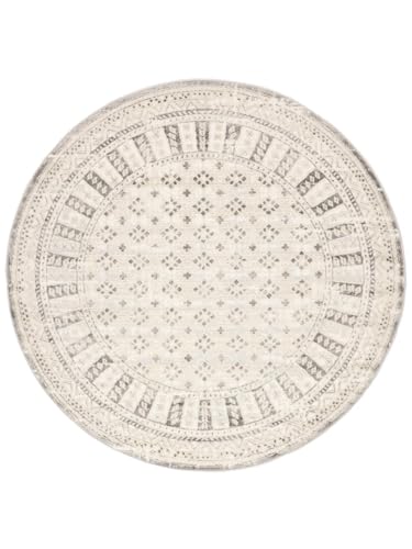 RugVista Venus, Alfombra Moderna, Pelo Corto, ∅ 200 cm, Redonda, Calidad cert. Oeko-Tex Standard 100, Polipropileno, Pasillo, Dormitorio, Cocina, Salón, Comedor, Despacho, Beige/Greige