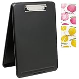 Jusply Plastic Clipboard with Storage, Open Nursing Clipboard with Mini Notebook and Paper Clips,...