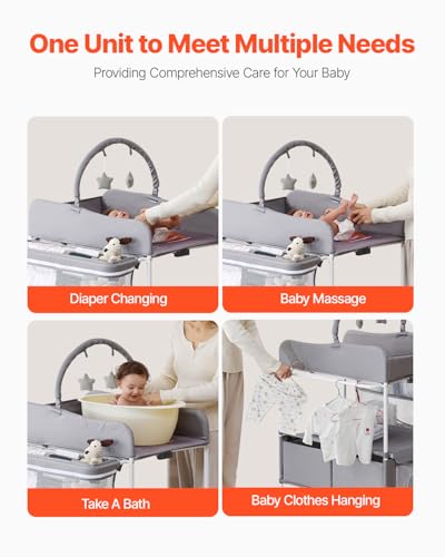 Table à langer à roulettes VEVOR pour simplifier le bain bébé