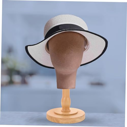 Base de maniquí PRETYZOOM de madera natural para evitar caídas al peinar y decorar 3