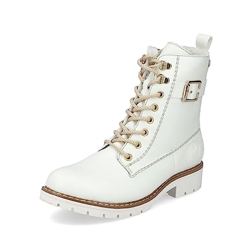 Rieker Damen Schnürstiefeletten Y9101 - Wasserabweisend & Gefüttert In Asphaltschwarz