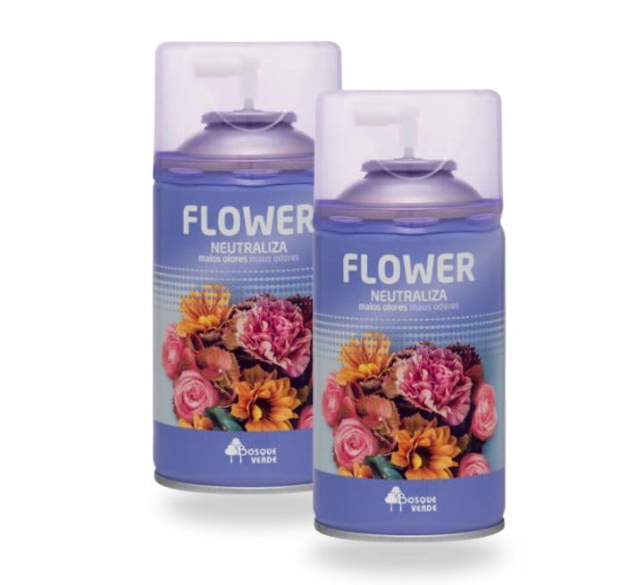 Bosque Verde Recambio Ambientador Automático Flower, Neutraliza Olores, 250 ml, Pack de 2 Unidades