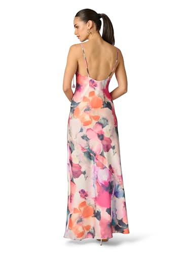 Image of Adrianna Papell Printed Sateen Long Dress
