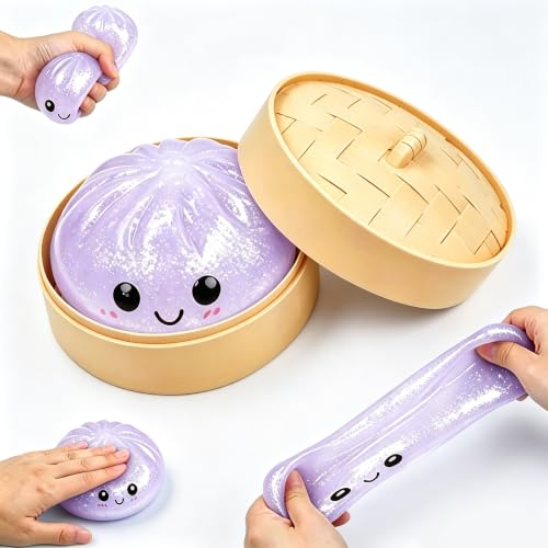 Rainbow Glitter Slow Rising Squishy Squeeze Toy,Stress & Anxiety Relief Sensory Fidget Toy (BB)