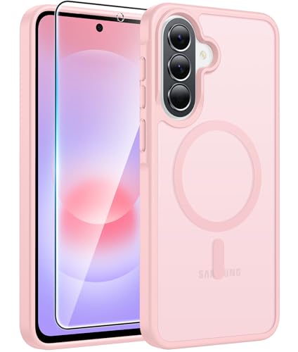 FNTCASE for Galaxy A37 5G Phone Case: Samsung A36 5G Case [Compatible with Magsafe] Matte Translucent [Screen Protector] Military Grade Protection for Samsung A37 & A36 Cases - Light Pink
