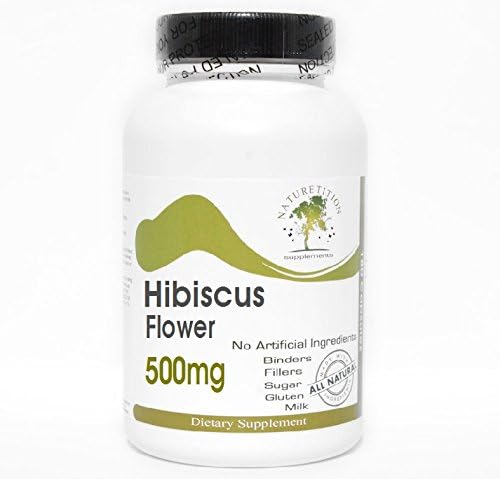 Flor de hibisco 500mg 200 cápsulas - Sin aditivos Naturetition Supplements