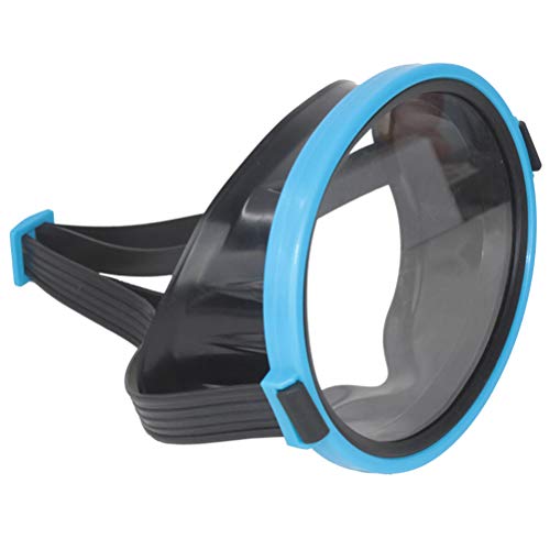 Fauitay Round mask Single Lens Diving Mask Goggles Underwater Snorkeling Mask Swimming Snorkel Diving Equipment (Blue)