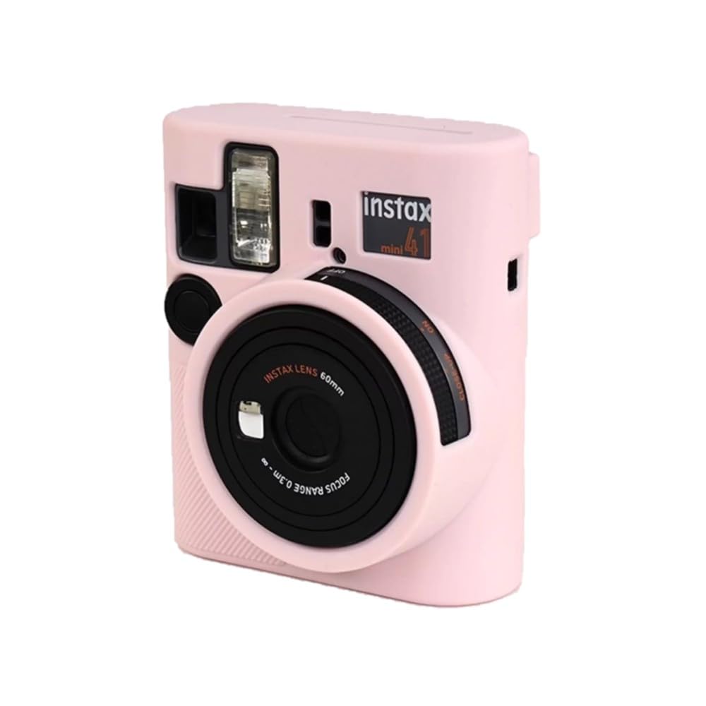 Miękki silikonowy futerał na aparat różowy gładki gumowy pancerz skórka osłona korpusu ochraniacz do aparatu Fujifilm Instax Mini 41 Instant Film