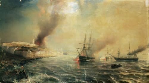 Peinture murale Gudin Bombardement du Je Novembre toile 60x90cm