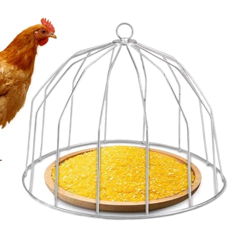 Guardabosques para pollos, para jaula – Alimentador de pato sin desorden, tapa de recipiente de golosinas para aves de corral, protección para comederos de pato, sin desorden, multi
