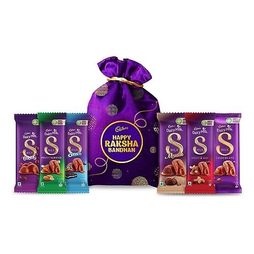 Image of Cadbury Celebrations Special Silk Chocolates Potli Gift Pack With Rakhi, 343 Grams