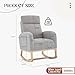 GAOMON Nursery Rocking Chair, Upholstered Glider Rocker with Side Pocket & High Backrest, Padded Gliding Armchair for Breastfeeding, Baby Nursery & Living Room, Light Gray
