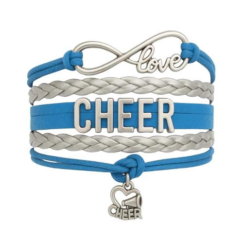 Sportybella - Cheer Bracelet- Cheerleading Charm Infinity Bracelet- Cheer Jewelry - Gift For Cheerleader, Cheer Team.