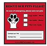 Pet Emergency Rescue Window Cling - Set of 4