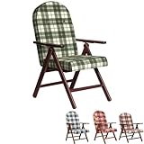 PALUPLUS Poltrona Reclinabile Campania, Misura 60x67x106 cm, Schienale Regolabile in 4 Posizioni, Struttura e Braccioli in Legno di Faggio, Sedia per casa, Portata 110Kg -191C (Verde Scozzese)