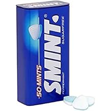 Smints, Breath-Freshening, Sugarfree Mints, with Sweeteners. Flavoured Strawberry or Peppermint, 50 Mints per Tin, Pack of 12 Peppermint