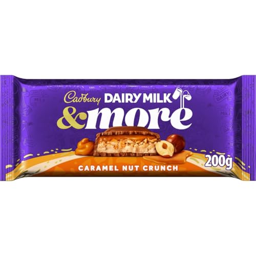 Cadbury Dairy Milk & More Caramel Nut Crunch Chocolate Bar, Treat for Snacking, Sharing & Gifting 200 g