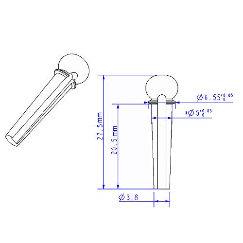 Amadget Guitar Bridge Pins 6pcs Brass Endpin for Guitar With Guitar Bridge Pin Puller - Thumbnail 7