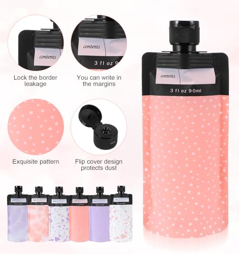 12Pcs Reusable Travel Pouches for Toiletries, 3oz Travel Liquid Pouch, Liquid Bags for Travel for Shampoo & Lotion Organization for Business Trips & Vacation Packing3