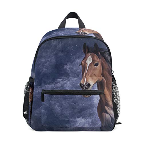 Mochila para niños Caballo Vintage Color Kindergarten Preescolar Bolsa para pequeños