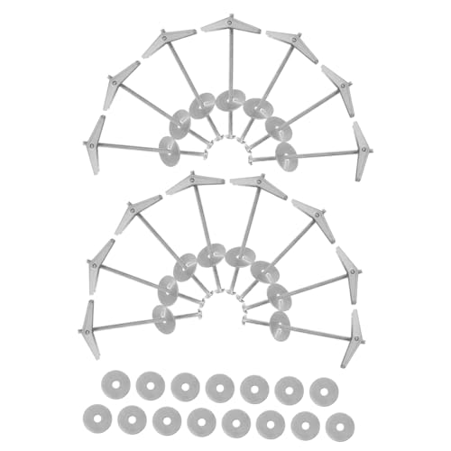 MUCKLILY 15 Set Clip di orchidea per aeromobili di ferro viti a farfalla dadi ad alette inserti filettati tasselli a farfalla per cartongesso acciaio carbonio Silver