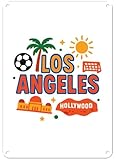 Los Angeles California Soccer Design Souvenir 7x10-Inch Wall Decor Metal Sign