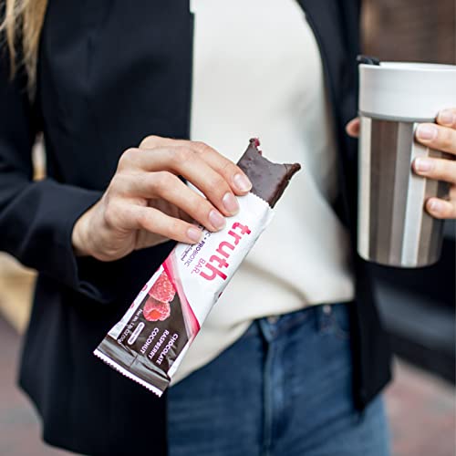 Truth Bar Dark Chocolate Raspberry Coconut Prebiotic And Probiotic Plant Based Snack Bar That Contains Omega-3’S From Chia To Promote Gut Health And Digestion | Healthy Snack, Plant Based, High Fiber, Low Sugar, Keto, Kosher, Dark Chocolate, Vegan, Gluten Free | The Gut Friendly Candy Bar | #TOP3